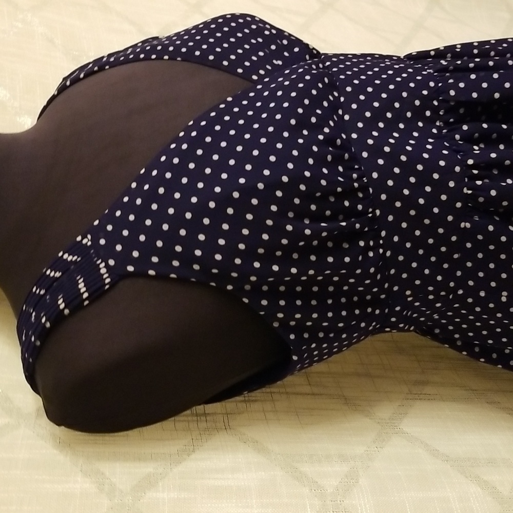 Gap Dress Womens Size 8 Blue White Sleeveless Polka Dot Preppy Summer - Picture 5 of 13